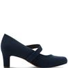 JANA WOMENS STRAP DANCING COURT SHOE - NAVY SUEDE
