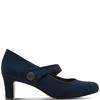 JANA WOMENS STRAP DANCING COURT SHOE - NAVY SUEDE