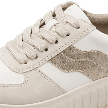 JANA WOMENS WEDGE LACE TRAINER - BEIGE