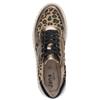 JANA WOMENS WEDGE LACE TRAINER - LEOPARD