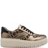 JANA WOMENS WEDGE LACE TRAINER - LEOPARD