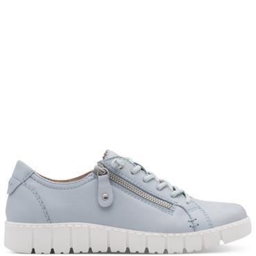 JANA WOMENS WEDGE LACE TRAINER - LIGHT BLUE