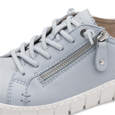 JANA WOMENS WEDGE LACE TRAINER - LIGHT BLUE