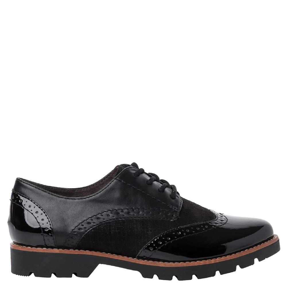 JANA WOMENS LACE SHOE BLACK MULTI Paul Byron Shoes Ireland