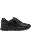 JANA WOMENS WATERPROOF ZIP LACE TRAINER - BLACK