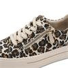 JANA WOMENS ZIP LACE TRAINER - BEIGE ANIMAL PRINT