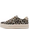 JANA WOMENS ZIP LACE TRAINER - BEIGE ANIMAL PRINT
