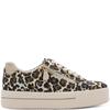 JANA WOMENS ZIP LACE TRAINER - BEIGE ANIMAL PRINT