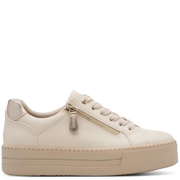 JANA WOMENS ZIP LACE TRAINER - IVORY