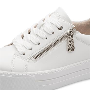 JANA WOMENS ZIP LACE TRAINER - WHITE