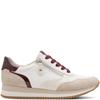 JANA WOMENS ZIP LACE TRAINER - WHITE BORDEAUX