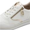 JANA WOMENS ZIP LACE TRAINER - WHITE GOLD