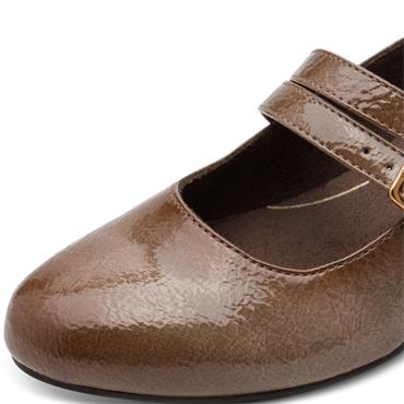 JANA WOMENS STRAP LOW HEEL - TAUPE