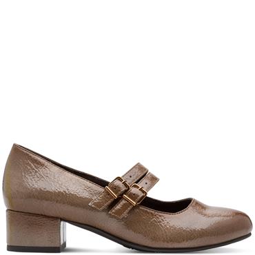 JANA WOMENS STRAP LOW HEEL - TAUPE