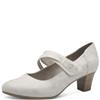 JANA WOMENS MED HEEL STRAP COURT SHOE - BEIGE GOLD