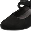 JANA WOMENS MED HEEL STRAP COURT SHOE - BLACK