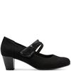 JANA WOMENS MED HEEL STRAP COURT SHOE - BLACK