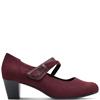 JANA WOMENS MED HEEL STRAP COURT SHOE - BORDEAUX