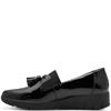 JANA WOMENS WEDGE TASSEL SLIP ON SHOE - BLACK PATENT