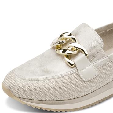 JANA WOMENS WEDGE CHAIN LOAFER - BEIGE GOLD