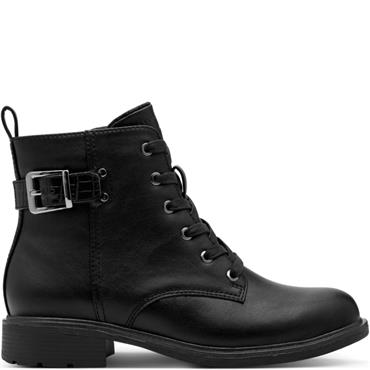 JANA WOMENS ZIP LACE ANKLE BOOT - BLACK