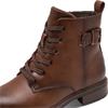 JANA WOMENS ZIP LACE ANKLE BOOT - COGNAC