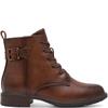 JANA WOMENS ZIP LACE ANKLE BOOT - COGNAC