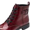 JANA WOMENS ZIP LACE ANKLE BOOT - WINE PATENT