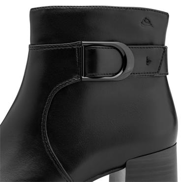 JANA WOMENS BLOCK HEEL 2 ZIP ANKLE BOOT - BLACK