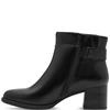 JANA WOMENS BLOCK HEEL 2 ZIP ANKLE BOOT - BLACK