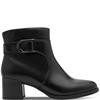 JANA WOMENS BLOCK HEEL 2 ZIP ANKLE BOOT - BLACK