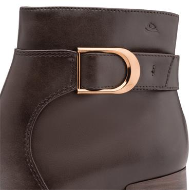 JANA WOMENS BLOCK HEEL 2 ZIP ANKLE BOOT - MOCCA