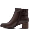 JANA WOMENS BLOCK HEEL 2 ZIP ANKLE BOOT - MOCCA