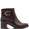 JANA WOMENS BLOCK HEEL 2 ZIP ANKLE BOOT - MOCCA