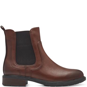 JANA WOMENS ZIP CHELSEA ANKLE BOOT - COGNAC