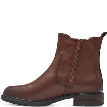 JANA WOMENS ZIP CHELSEA ANKLE BOOT - COGNAC
