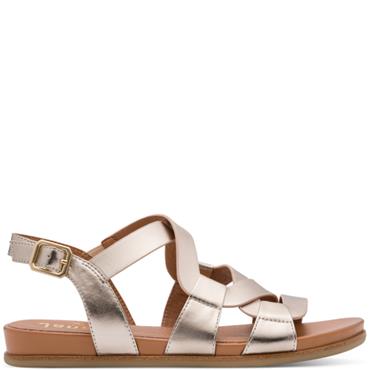 JANA WOMENS FLAT SATRP SANDAL - CHAMPAGNE