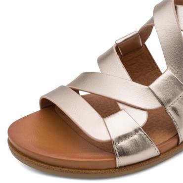 JANA WOMENS FLAT SATRP SANDAL - CHAMPAGNE