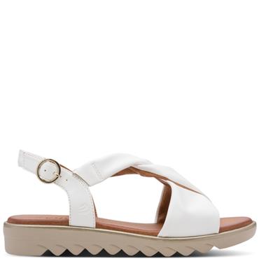 JANA WOMENS LOW WEDGE SANDAL - WHITE