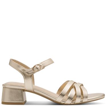 JANA WOMENS LOW HEEL STRAP SANDAL - GOLD