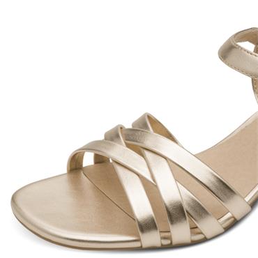 JANA WOMENS LOW HEEL STRAP SANDAL - GOLD