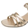 JANA WOMENS LOW HEEL STRAP SANDAL - GOLD
