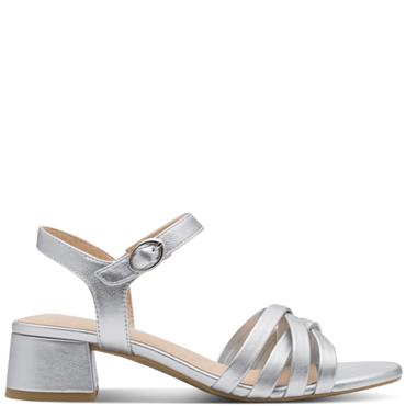 JANA WOMENS LOW HEEL STRAP SANDAL - SILVER