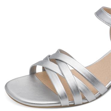 JANA WOMENS LOW HEEL STRAP SANDAL - SILVER