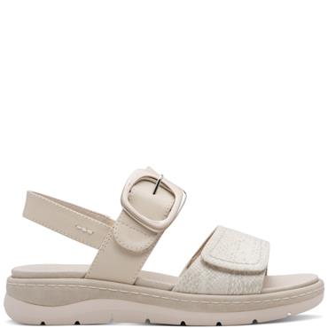 JANA WOMENS WEDGE STRAP SANDAL - IVORY MULTI