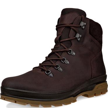 ECCO MENS WATERPROOF TRACK LACE BOOT - COFFEE