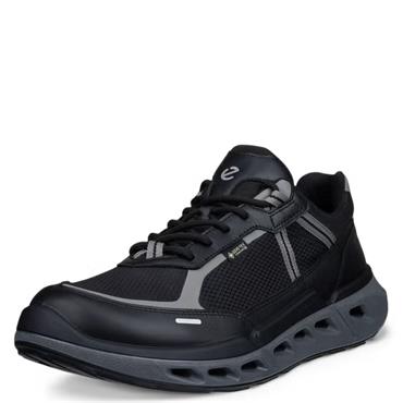 ECCO MENS WATERPROOF LACE TRAINER - BLACK GREY