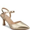 REDZ WOMENS MID HEEL STRAP SANDAL - GOLD