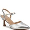 REDZ WOMENS MID HEEL STRAP SANDAL - SILVER