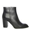 LAURA B WOMENS LEATHER ZIP ANKLE BOOT - BLACK LEATHER